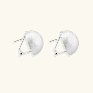 Lunara Dome Clips – 925 Sterling Silver Brushed Earrings Jewellar