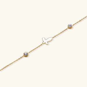 Sacred Butterfly Gold Bracelet – 18K Mother of Pearl Jewellar