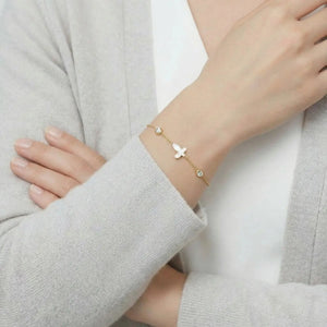 Sacred Butterfly Gold Bracelet – 18K Mother of Pearl Jewellar