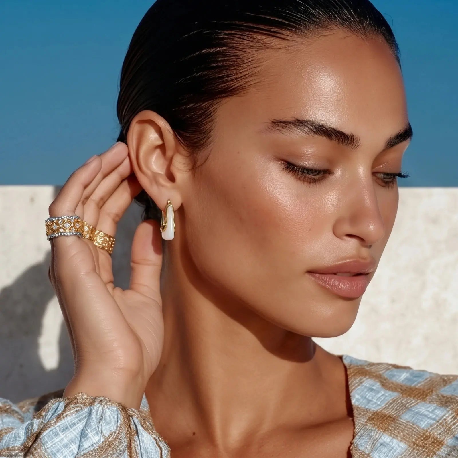Treillis Geometric Mesh Ring - 18K Gold Plating