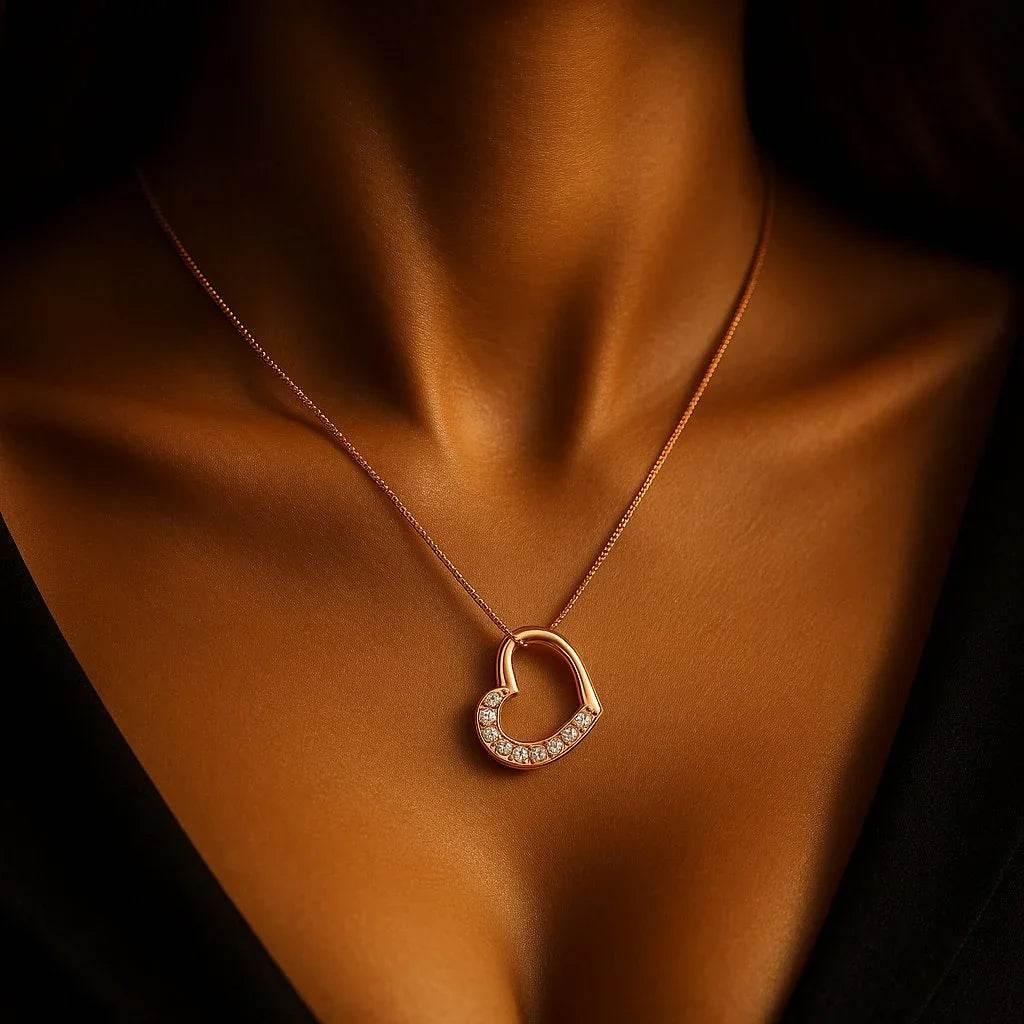 Amora – 925 Sterling Silver Heart Pendant Necklace - Jewellar