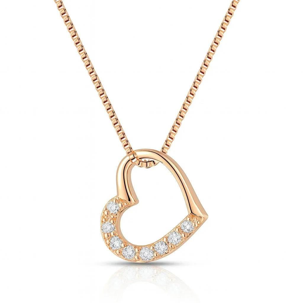 Amora – 925 Sterling Silver Heart Pendant Necklace - Jewellar