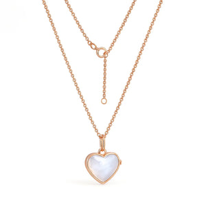 Amora S925 sterling silver heart pendant necklace with cubic zirconia on an adjustable 21–50 cm chain.