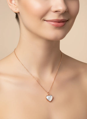 Amora S925 sterling silver heart pendant necklace with cubic zirconia on an adjustable 21–50 cm chain.