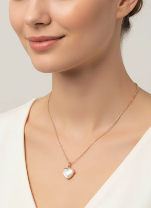 Amora S925 sterling silver heart pendant necklace with cubic zirconia on an adjustable 21–50 cm chain.