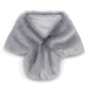 Arctic Grace – Faux Fur Winter Shawl Cape - Jewellar
