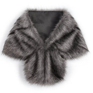 Arctic Grace – Faux Fur Winter Shawl Cape - Jewellar