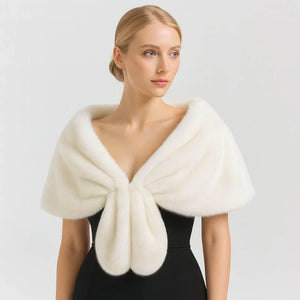 Arctic Grace – Faux Fur Winter Shawl Cape - Jewellar