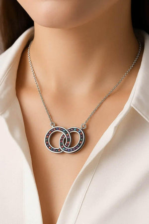 Aura Loop – 925 Silver Double Circle Necklace - Jewellar
