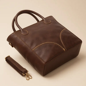Aurelia – Genuine leather brown crossbody shoulder bag with polyester-cotton lining, stylish and durable