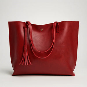 Large-capacity PU leather tote bag with magnetic closure – Aureline Tote by Jewellar