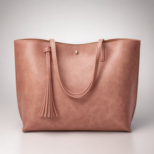 Large-capacity PU leather tote bag with magnetic closure – Aureline Tote by Jewellar