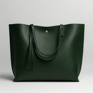 Large-capacity PU leather tote bag with magnetic closure – Aureline Tote by Jewellar