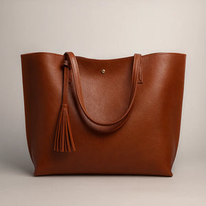 Large-capacity PU leather tote bag with magnetic closure – Aureline Tote by Jewellar