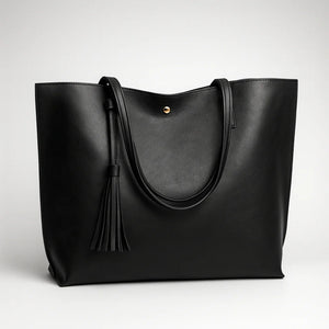 Large-capacity PU leather tote bag with magnetic closure – Aureline Tote by Jewellar