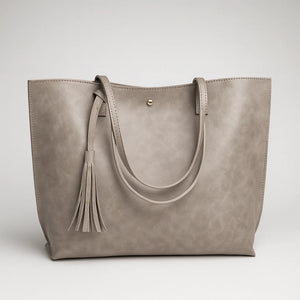 Large-capacity PU leather tote bag with magnetic closure – Aureline Tote by Jewellar