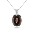 Aurora Bloom – 925 Silver Natural Tea Crystal Pendant Necklace - Jewellar