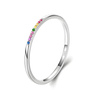 Aurora Glow – 925 Sterling Silver Rainbow Stone Ring - Jewellar