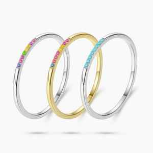 Aurora Glow – 925 Sterling Silver Rainbow Stone Ring - Jewellar