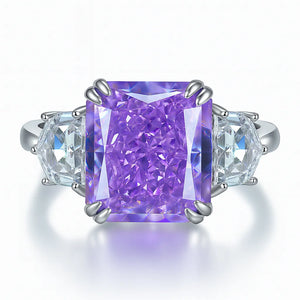 Aurora IceCut high carbon diamond ring with geometric ice cut design in purple and yellow – elegant fashion jewelry by Jewellar