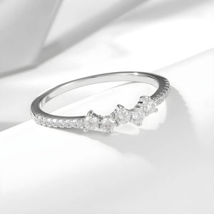 Aurora Shine Ring – S925 sterling silver with micro inlaid zircon stones in white or yellow gold finish