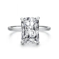 Aurum Prism – 925 Silver Rectangle-Cut Simulated Diamond Ring - Jewellar
