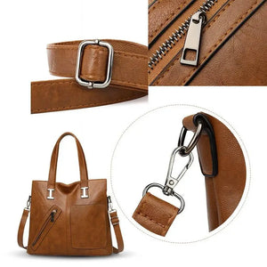 Aveline – Classic leather one-shoulder messenger bag for women, crafted from premium cowhide, available in multiple colors.