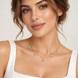 Azure Charm Necklaces - Gold-Plated 925 Sterling Silver