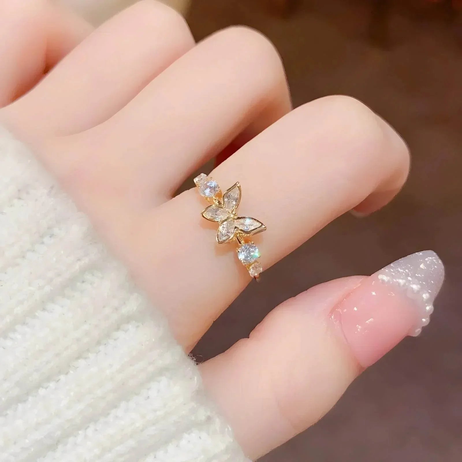 Bella Papillon – Gold Plated Butterfly Ring - Jewellar