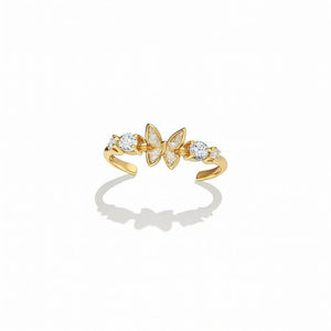 Bella Papillon – Gold Plated Butterfly Ring - Jewellar