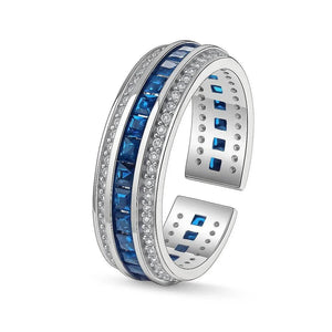 Blue Blaze – 925 Silver Diamond Accent Ring - Jewellar