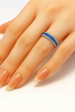 Blue Blaze – 925 Silver Diamond Accent Ring - Jewellar