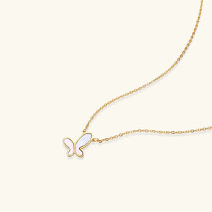 Butterfly Pearl Gold Necklace – 18K Mother of Pearl Jewellar