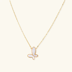 Butterfly Pearl Gold Necklace – 18K Mother of Pearl Jewellar
