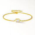 Celeste Cross – 14K Gold-Plated 925 Silver Zircon Bracelet - Jewellar