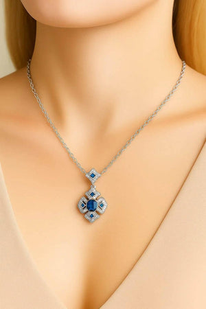 Celestia Charm – 925 Silver Sapphire Pendant Necklace - Jewellar