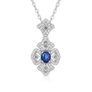Celestia Charm – 925 Silver Sapphire Pendant Necklace - Jewellar