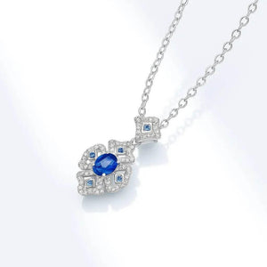 Celestia Charm – 925 Silver Sapphire Pendant Necklace - Jewellar