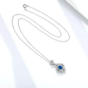 Celestia Charm – 925 Silver Sapphire Pendant Necklace - Jewellar
