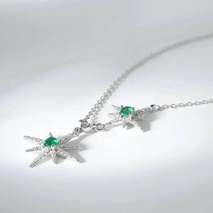 Celestine Star – 925 Silver Emerald Charm Necklace - Jewellar