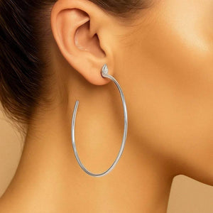 Cera Loop – 925 Silver C-Shaped Diamond Earrings - Jewellar