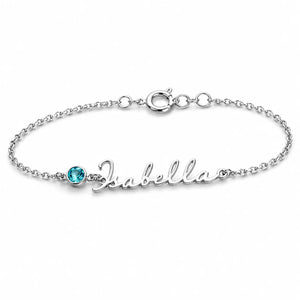 Personalized Cursive Name & Birthstone Bracelet Jewellar