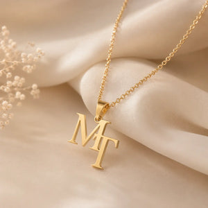 Personalized Intertwined Initials Necklace in 925 Sterling Silver Jewellar