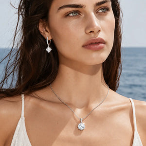 Crystal Clarity Pendant Necklace - Platinum Plated 925 Sterling Silver Jewellar