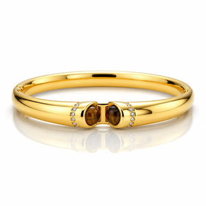 Twin Eye Bangle - 18K Gold Plated Jewellar
