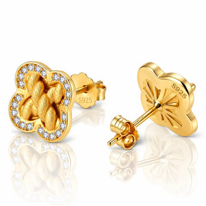Clover Braid Stud Earrings - 18K Gold Plated Jewellar