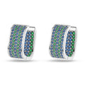 Cubic Gleam – 925 Silver Micro-Pavé Square Earrings - Jewellar