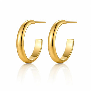 Arc Hoop Earrings - 14K Gold Plated Jewellar