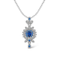 Elara Bloom – 925 Silver Sapphire Flower Necklace - Jewellar