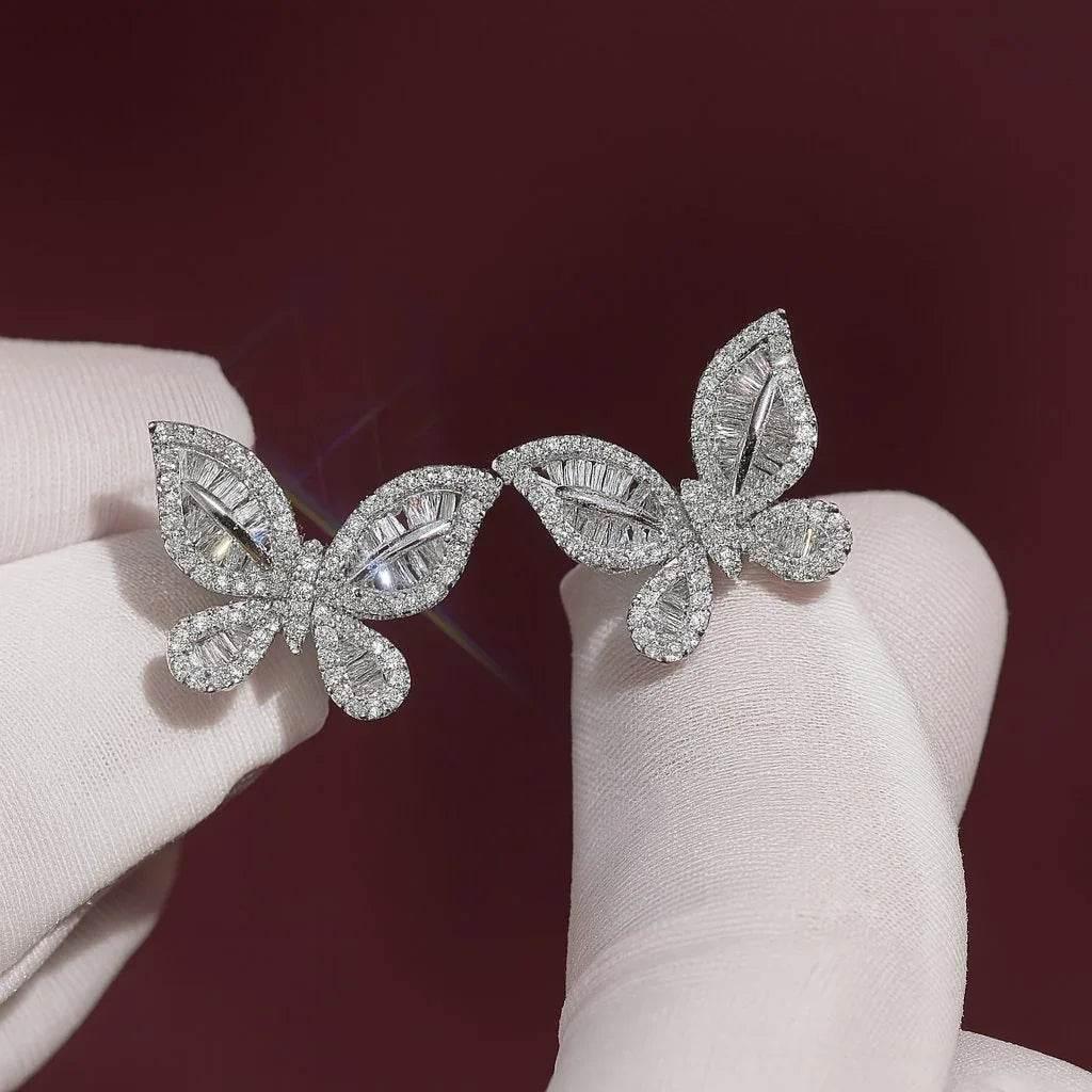 Flora Wings – Diamond Butterfly Earrings - Jewellar